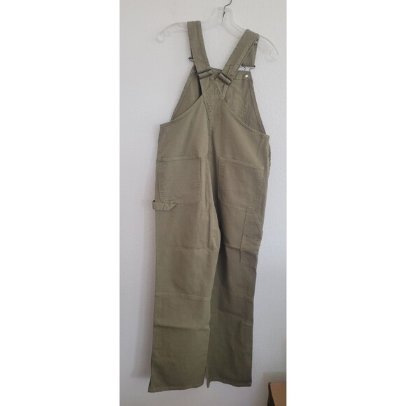 NWT Quince Organic Stretch Cotton Twill Relaxed Overalls Women Small Olive - Picture 5 of 11